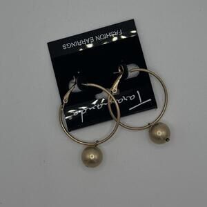 Taramanda Gold Hoop Earrings with Ball Drop